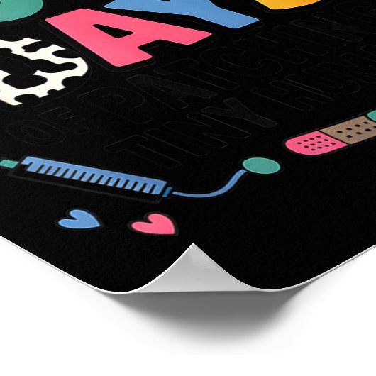 Funny School Nurse 100 Days Patching Tiny Humans I Poster (Ecke)