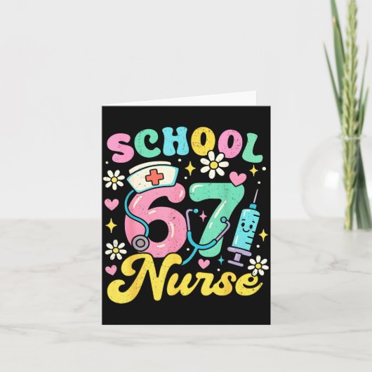 Funny School Nurse 67 Cute Medical Meme Design Karte (Vorderseite)