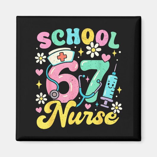 Funny School Nurse 67 Cute Medical Meme Design  Magnet (Vorne)