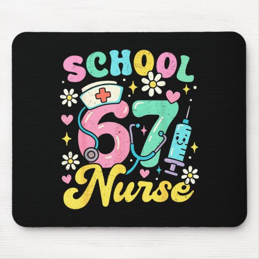 Funny School Nurse 67 Cute Medical Meme Design Mousepad (Vorne)
