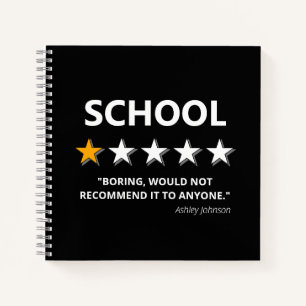 Funny School Review Name nicht empfohlen Notizblock