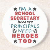 Funny School Secretary Heroes Wertschätzung Getränkeuntersetzer (Vorne)