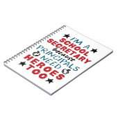 Funny School Secretary Heroes Wertschätzung Notizblock (Linke Seite)