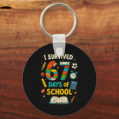 Funny School Six Seven Meme Student Teacher Joke 6 Schlüsselanhänger (Vorderseite)