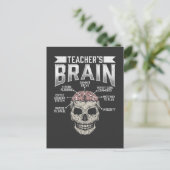 Funny School Teacher Brain Bildung Kaffeekurs Postkarte (Stehend Vorderseite)
