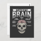 Funny School Teacher Brain Bildung Kaffeekurs Postkarte (Vorne/Hinten)