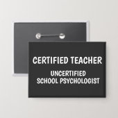 Funny School Teacher Life Button (Vorderseite/Rückseite)