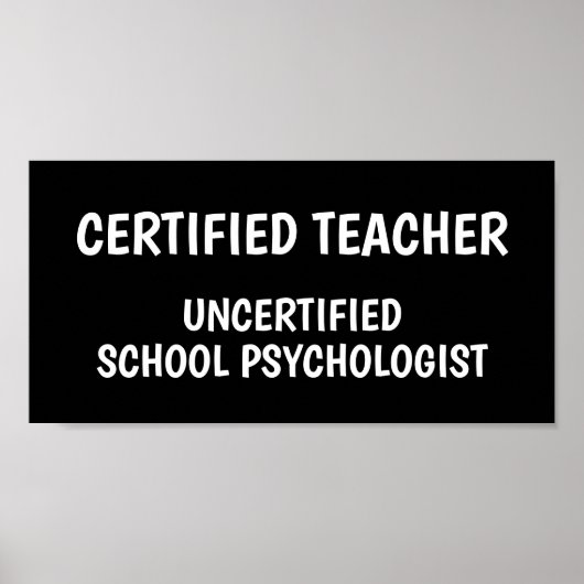 Funny School Teacher Life Poster (Vorne)