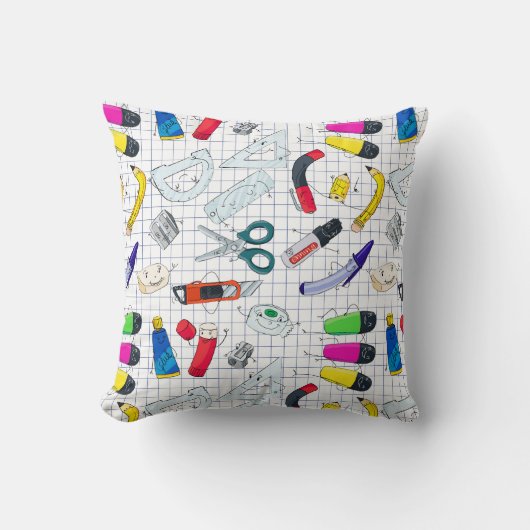 Funny school versorgt Charaktere Kissen (Vorderseite)