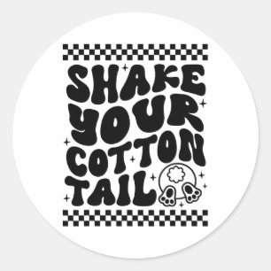 Funny Schütteln Sie Ihren Cotton Schwanz Retro Nie Runder Aufkleber
