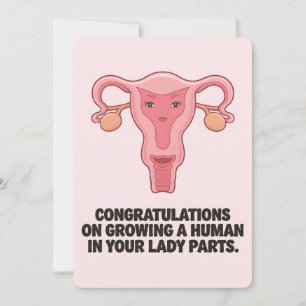Funny Schwangerschaft Uterus wird in Lady ein Mens Feiertagskarte