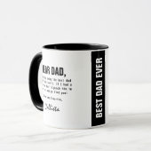 Funny Schwarz-weiß Best Vater Punch-Nachricht Tasse (Vorderseite Links)