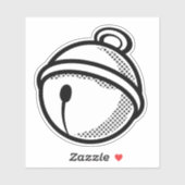 Funny Schwarz-weiß Cat Bell Pop Art Vector Aufkleber (Blatt)