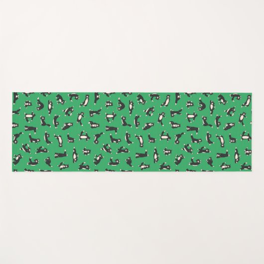 Funny Schwarz-weiß Cats Doing Pattern Yoga Mat Yogamatte (Vorderseite (Horizontal))