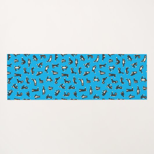 Funny Schwarz-weiß Cats Doing Pattern Yoga Mat Yogamatte (Rückseite (Horizontal))