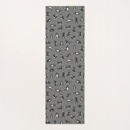 Funny Schwarz-weiß Cats Doing Pattern Yoga Mat Yogamatte (Rückseite)