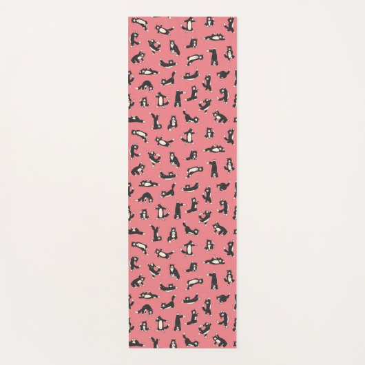 Funny Schwarz-weiß Cats Doing Pattern Yoga Mat Yogamatte (Vorderseite)