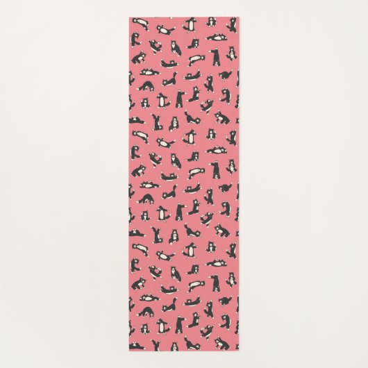 Funny Schwarz-weiß Cats Doing Pattern Yoga Mat Yogamatte (Rückseite)