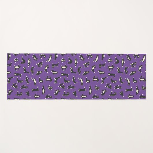 Funny Schwarz-weiß Cats Doing Pattern Yoga Mat Yogamatte (Vorderseite (Horizontal))