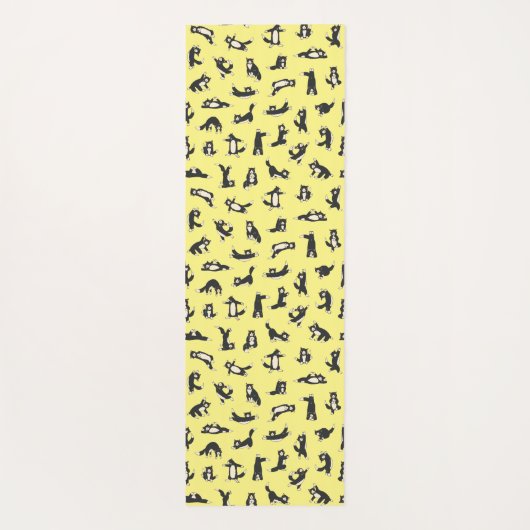 Funny Schwarz-weiß Cats Doing Pattern Yoga Mat Yogamatte (Rückseite)