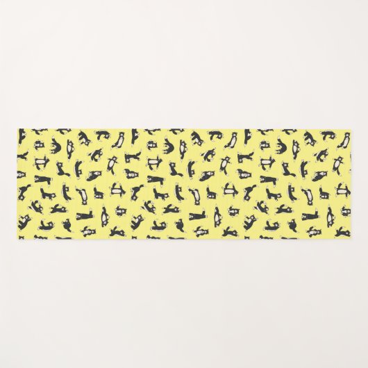 Funny Schwarz-weiß Cats Doing Pattern Yoga Mat Yogamatte (Vorderseite (Horizontal))