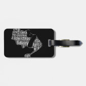 Funny Schwarz-weiß Frohe Weihnachtstypografie Gepäckanhänger (Rückseite horizontal)