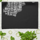 Funny Schwarz-weiß Frohe Weihnachtstypografie Handtuch (Gefaltet)