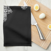 Funny Schwarz-weiß Frohe Weihnachtstypografie Handtuch (Viertel Falte)