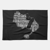 Funny Schwarz-weiß Frohe Weihnachtstypografie Handtuch (Horizontal)