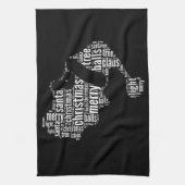 Funny Schwarz-weiß Frohe Weihnachtstypografie Handtuch (Vertikal)