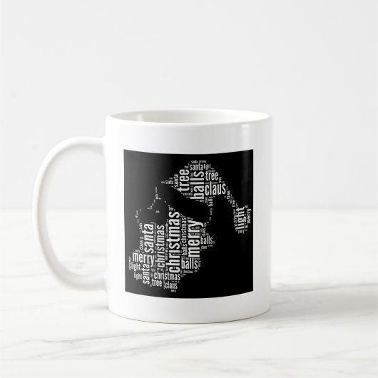 Funny Schwarz-weiß Frohe Weihnachtstypografie Kaffeetasse (Links)