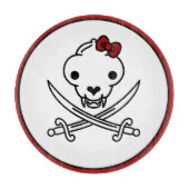 Funny Schwarz-weiß Jolly Kitty Pirate Skull Bones Schneidebrett (Vorderseite)