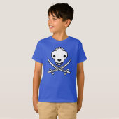 Funny Schwarz-weiß Jolly Kitty Pirate Skull Bones T-Shirt (Vorne ganz)