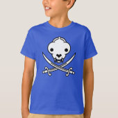 Funny Schwarz-weiß Jolly Kitty Pirate Skull Bones T-Shirt (Vorderseite)