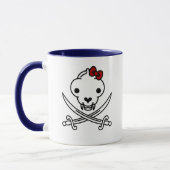 Funny Schwarz-weiß Jolly Kitty Pirate Skull Bones Tasse (Links)