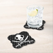 Funny Schwarz-weiß Jolly Kitty Pirate Skull Bones Untersetzer (Vor Ort)