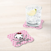 Funny Schwarz-weiß Jolly Kitty Pirate Skull Sabers Untersetzer (Vor Ort)