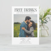 Funny Schwarz-weißes Foto Hochzeit Save the Date (Stehend Vorderseite)