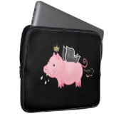 Funny Schweinefieber Bauer Cartoon Spaß Laptopschutzhülle (Vorne Rechts)