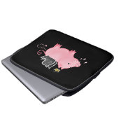 Funny Schweinefieber Bauer Cartoon Spaß Laptopschutzhülle (Vorne Knopf)