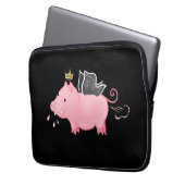 Funny Schweinefieber Bauer Cartoon Spaß Laptopschutzhülle (Vorderseite Links)