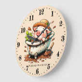 Funny Schweinestall hinzufügen Text Badezimmer Große Wanduhr (Winkel)