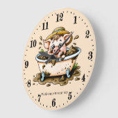 Funny Schweinestall hinzufügen Text Badezimmer Große Wanduhr (Winkel)