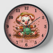Funny Schweinestall hinzufügen Uhr (Vorderseite)