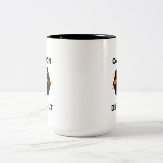 Funny Schwieriges Doppelschwarz Diamond Name Zweifarbige Tasse (Mittel)
