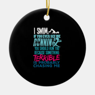 Funny Schwimmen Geschenk zum Baden Keramik Ornament