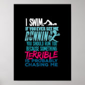 Funny Schwimmen Geschenk zum Baden Poster (Vorne)