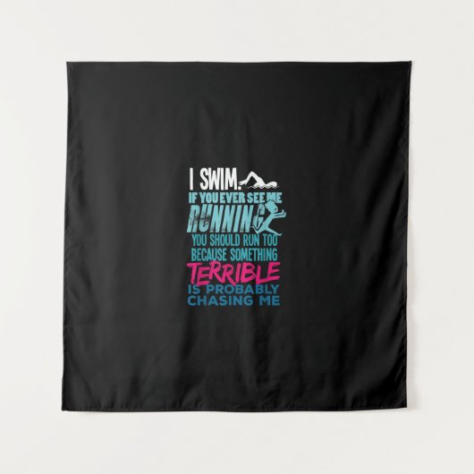 Funny Schwimmen Geschenk zum Baden Wandteppich (Vorderseite)
