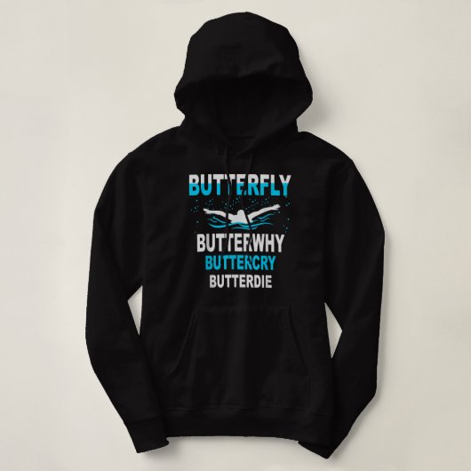 Funny Schwimmen, Schmetterling Butterfly Warum Sch Hoodie (Design vorne)