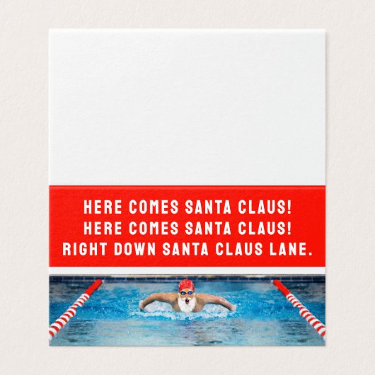 Funny Schwimmen Weihnachtskarten (Außenseite Aufgefaltet)